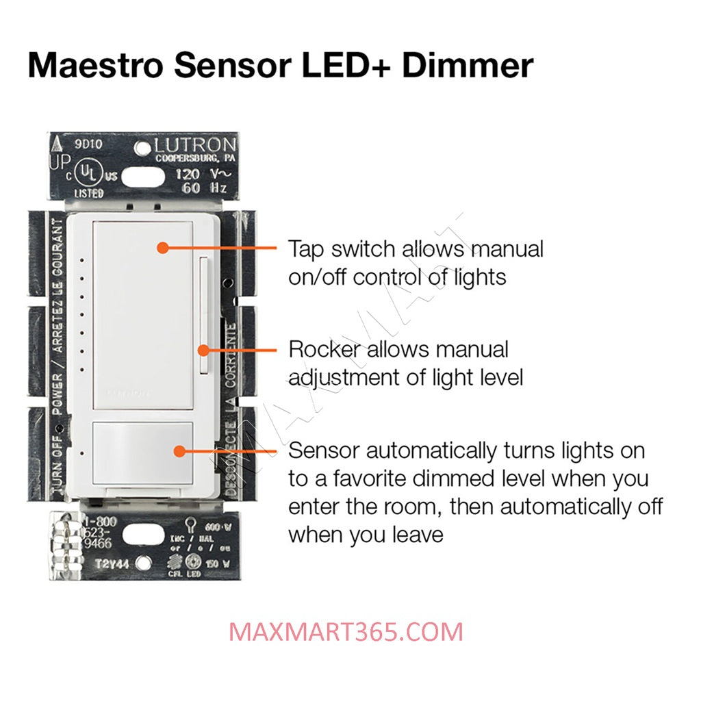 路创MSCL-OP153MH Maestro LED+ 红外感应调光器，单极或多点控制