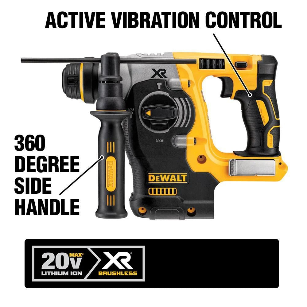 DEWALT DCH273B 20V XR Cordless Brushless 1-inch SDS-Plus Concrete & Masonry Rotary Hammer (Tool Only)