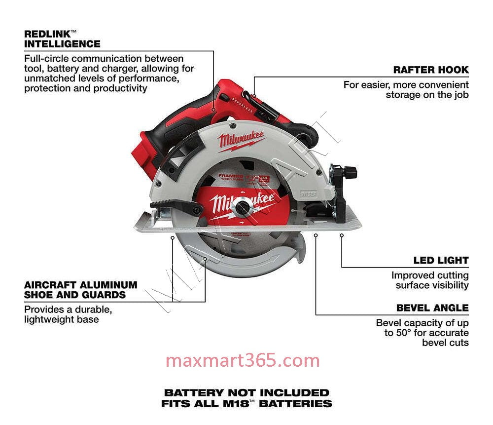 Milwaukee 2631-20 M18 Brushless Cordless 7-1/4-inch Circular Saw (Tool Only)