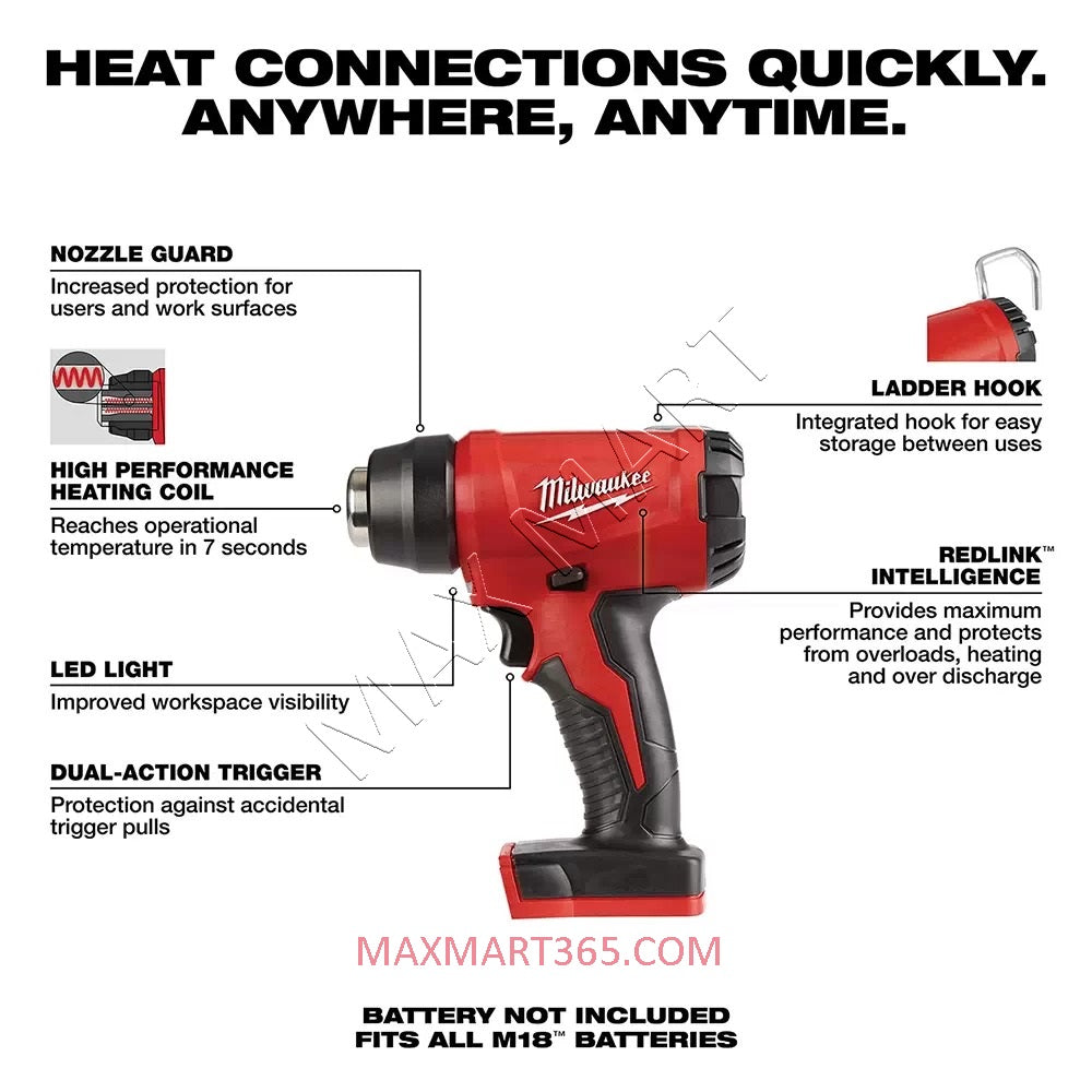 Milwaukee 2688-20 M18 Cordless Compact Heat Gun (Tool Only)