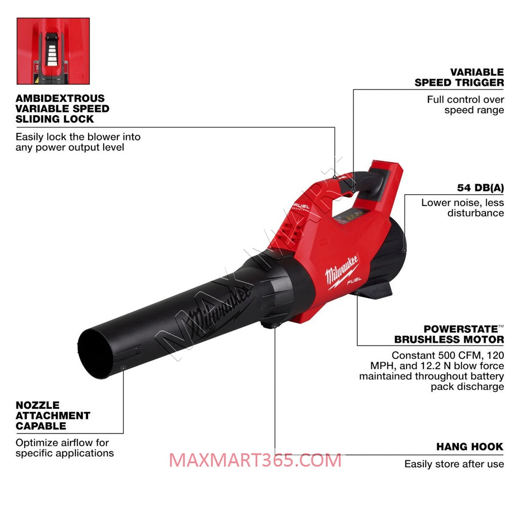 Milwaukee 3017-20 M18 FUEL 120MPH 500CFM Brushless Cordless Handheld Blower (Tool Only)