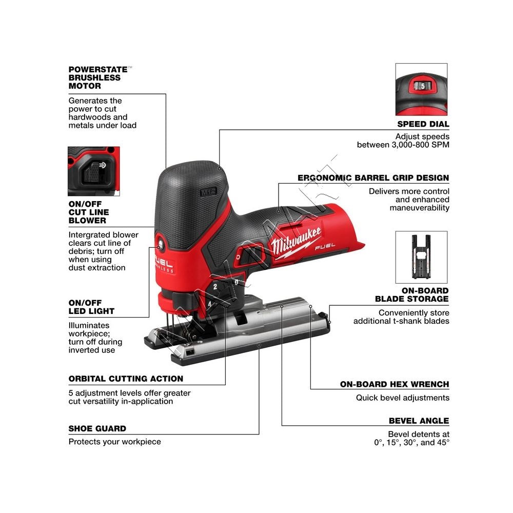 Milwaukee 2545-20 M12 FUEL Brushless Cordless Jig Saw Jigsaw (Tool Only)