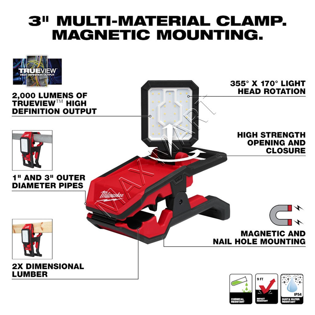 Milwaukee 2358-20 2000-Lumen M18 ROVER Clamping Flood Light (Tool Only)