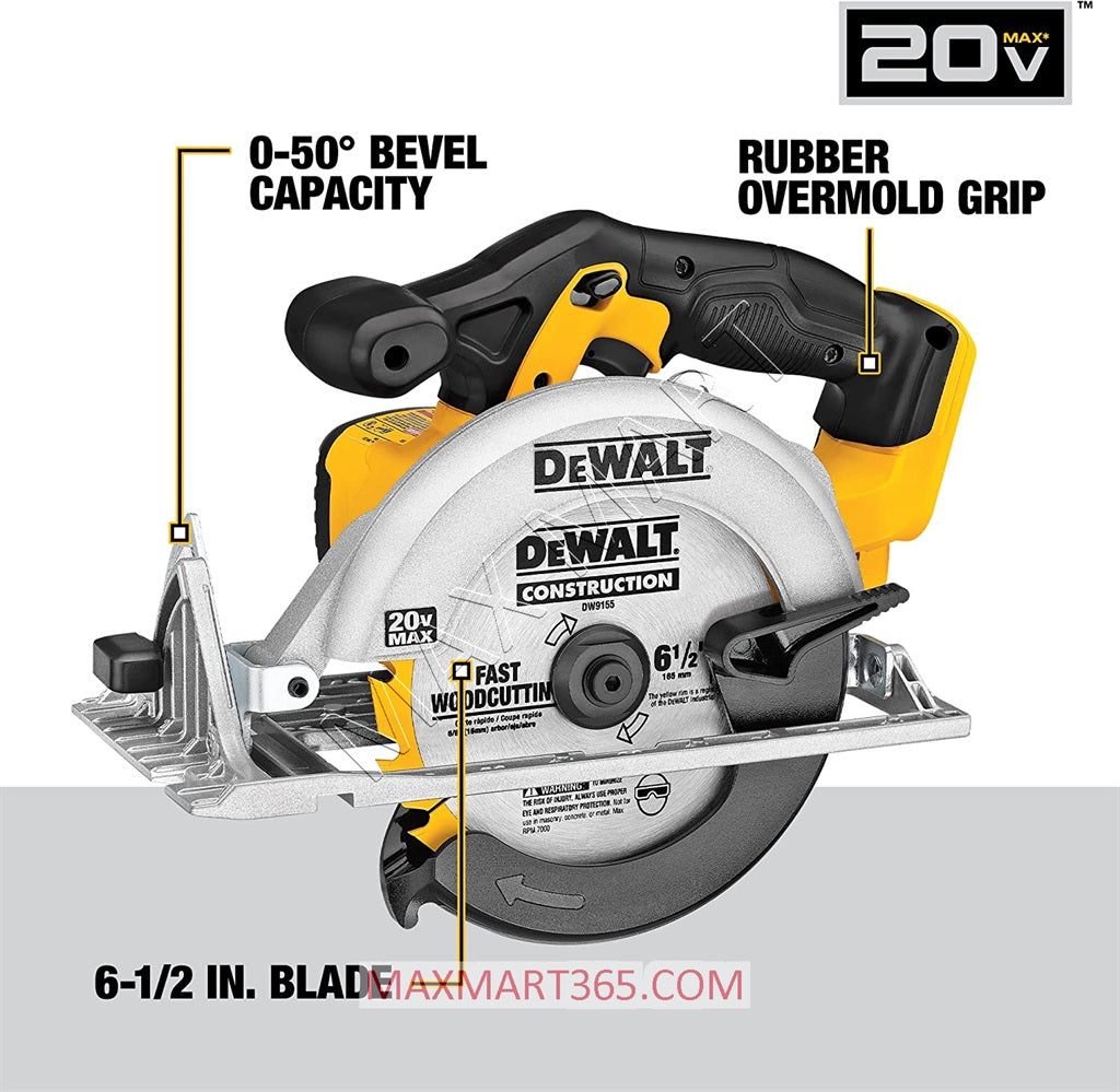 DEWALT DCS391B 20V Cordless 6-1/2-inch Circular Saw (Tool Only)