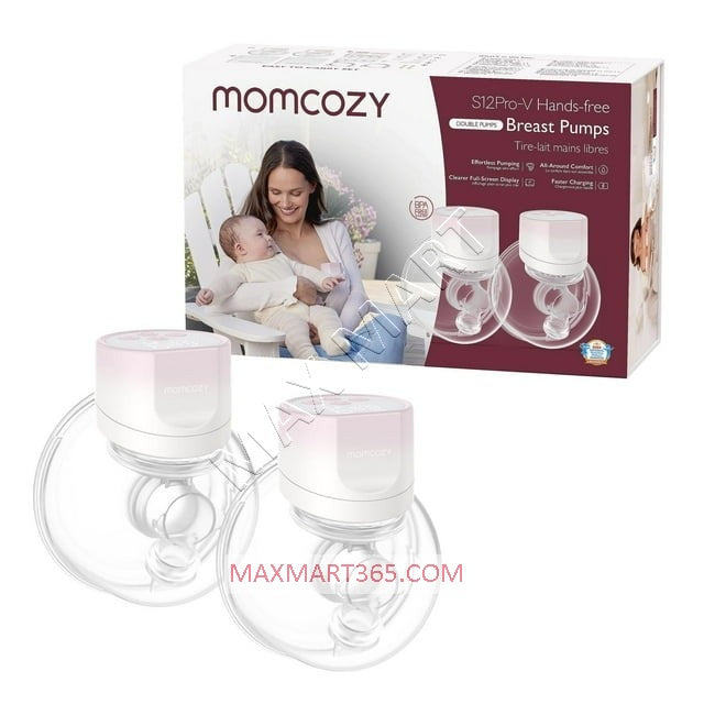 Momcozy S12 Pro-V Pinky Pro Hands Free Breast Pump, Electric Wearable Double Wireless Pump