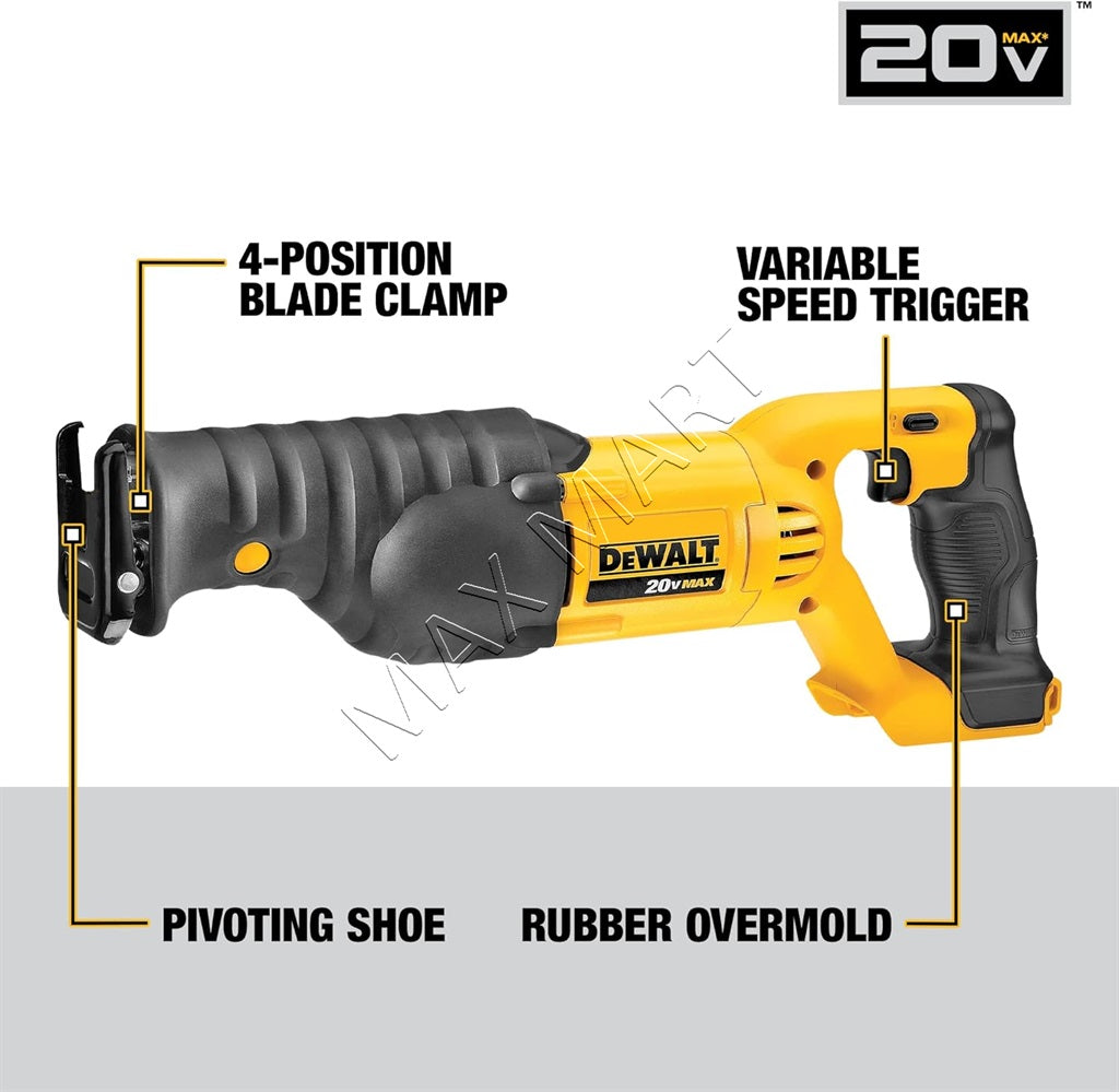 DEWALT DCS380B 20V MAX Cordless Reciprocating Saw Sawzall (Tool Only)