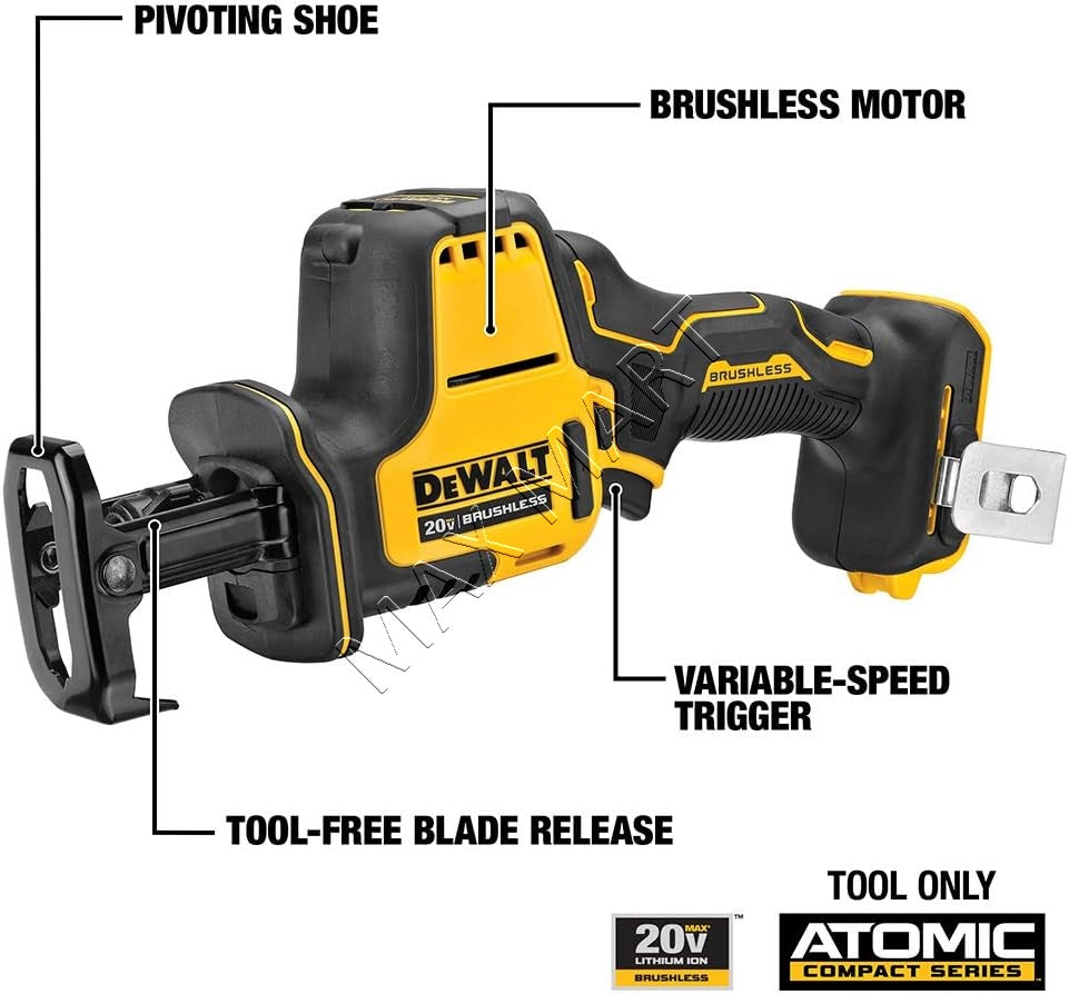 DEWALT DCS369B Cordless Brushless Compact One-Handed Reciprocating Saw Hackzall Sawzall (Tool Only)