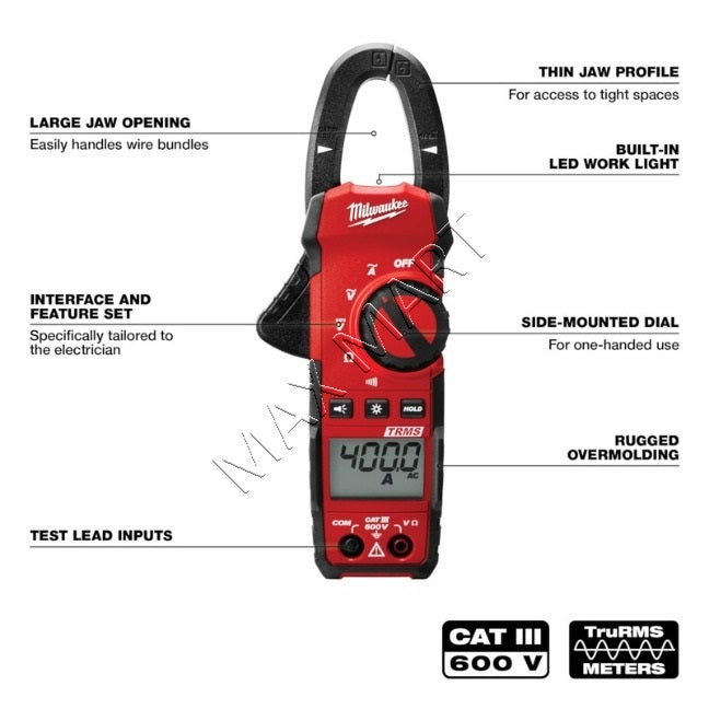Milwaukee 2235-20 400 Amp 400A 600V AC/DC Digital Clamp Meter
