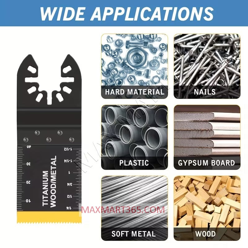 Universal Titanium Oscillating Multi-tool Blade for Metal, Wood and Plastic Cutting