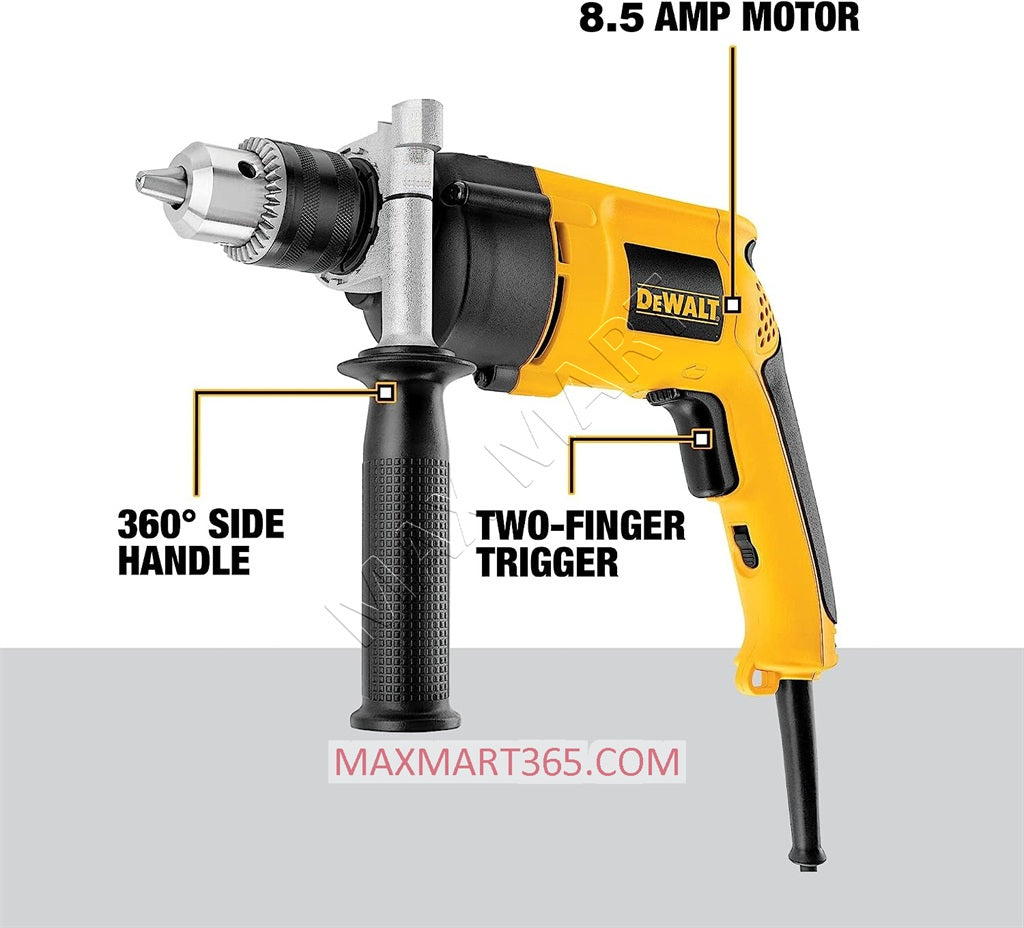 DEWALT DW511 Corded 8.5-Amp 1/2-inch Variable Speed Reversible Hammer Drill