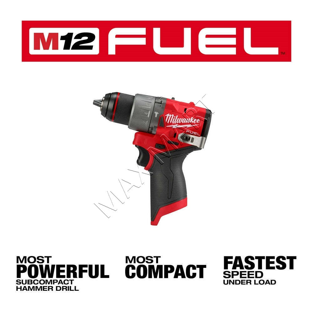 Milwaukee 3404-20 M12 FUEL Brushless Cordless 1/2-inch Hammer Drill Driver (Tool-Only)
