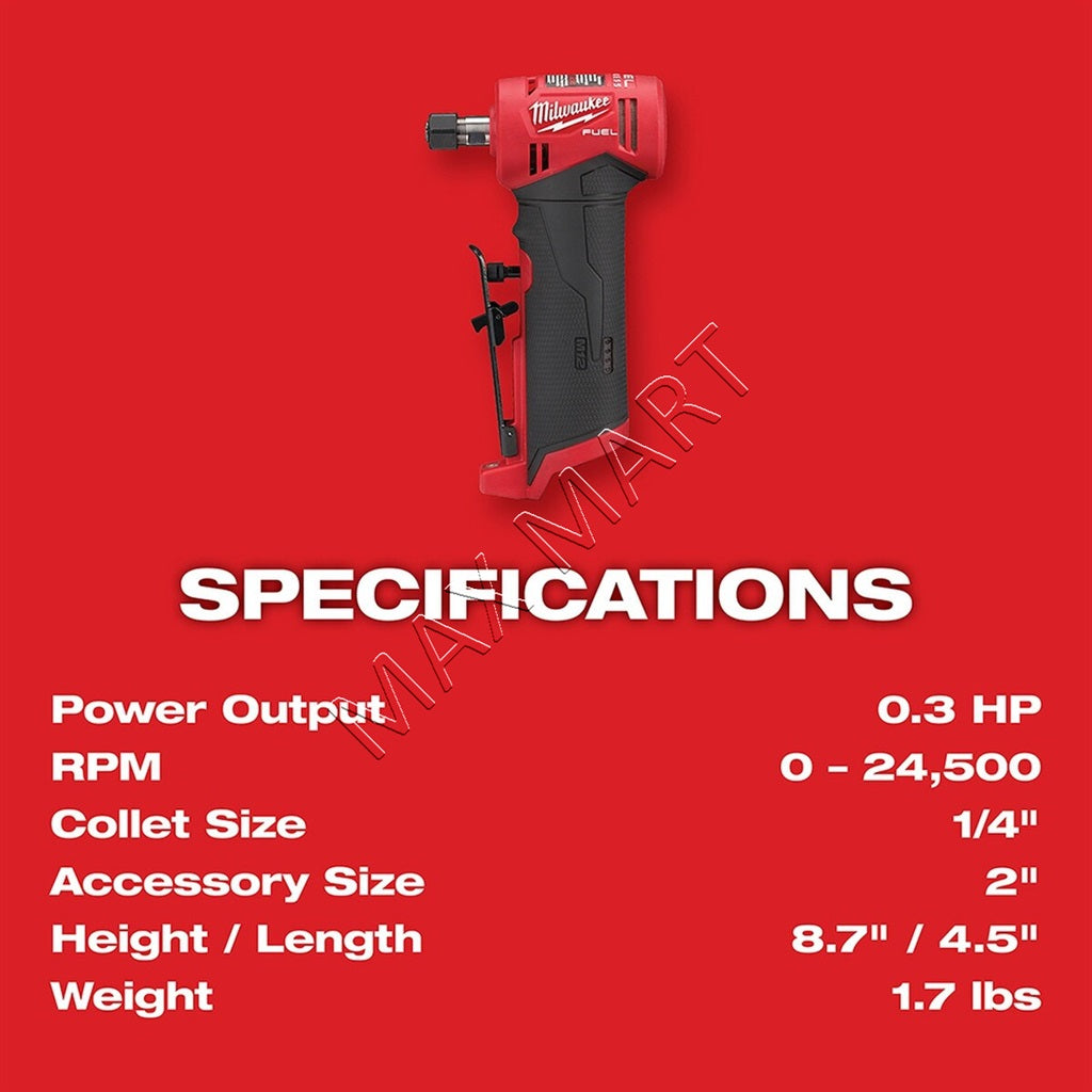 Milwaukee 2485-20 M12 FUEL 1/4-inch Right Angle Die Grinder (Tool-Only)