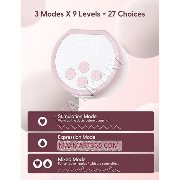 Momcozy S12 Pro-V Pinky Pro Hands Free Breast Pump, Electric Wearable Double Wireless Pump