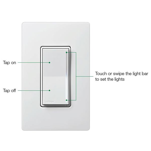 Lutron Sunnata Touch LED+ 调光器，单极/3 路，STCL-153MR-WH-C - 白色