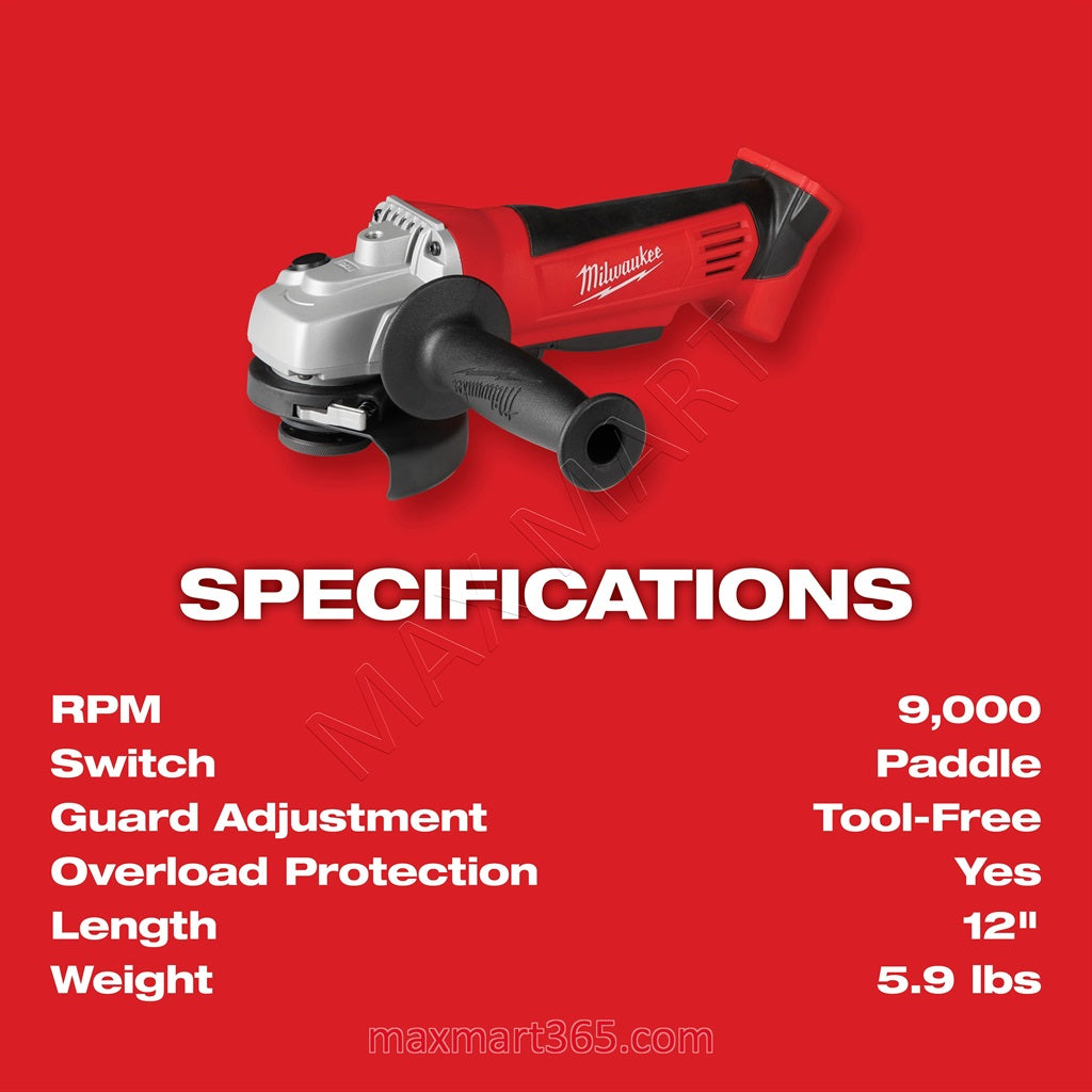 Milwaukee 2680-20 M18 18V Cordless 4-1/2-inch Cut-Off Saw Angle Grinder w/ Paddle Switch (Tool Only)