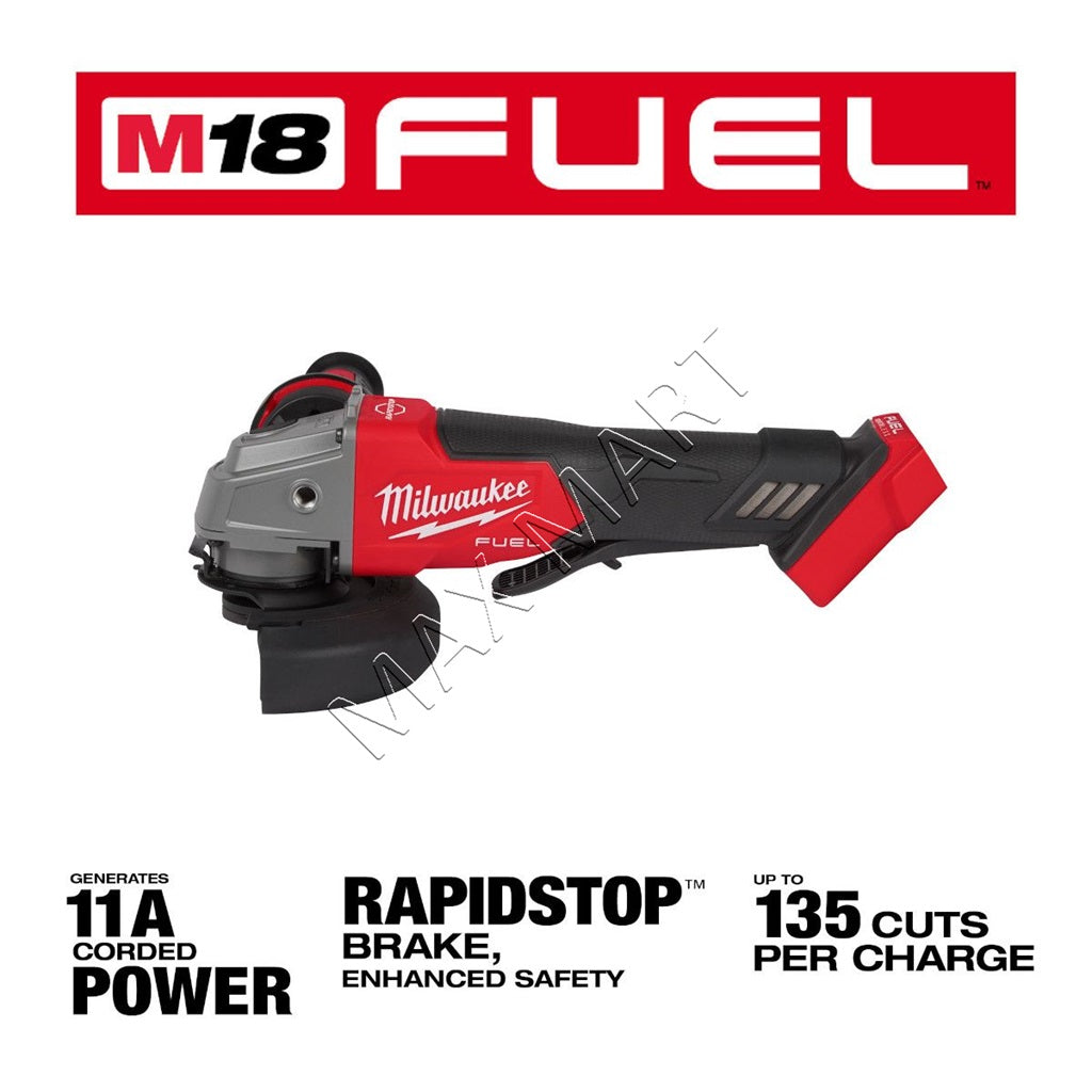 Milwaukee 2880-20 M18 FUEL Brushless Cordless 4-1/2-inch/5-inch Angle Grinder w/ Paddle Switch(Tool Only)