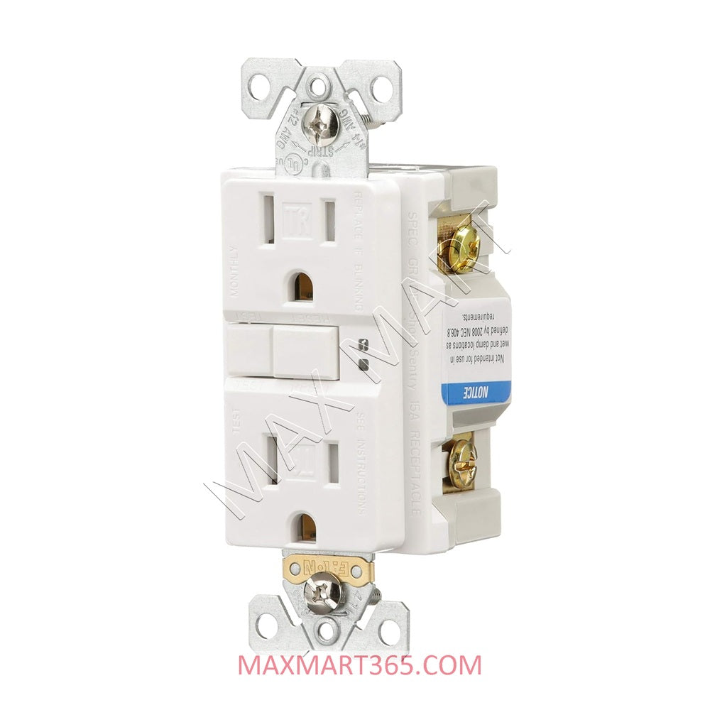 Eaton ETN 15Amp 125V Slim GFCI ShockSentry Tamper-Resistant TR Receptacle Outlet Plug