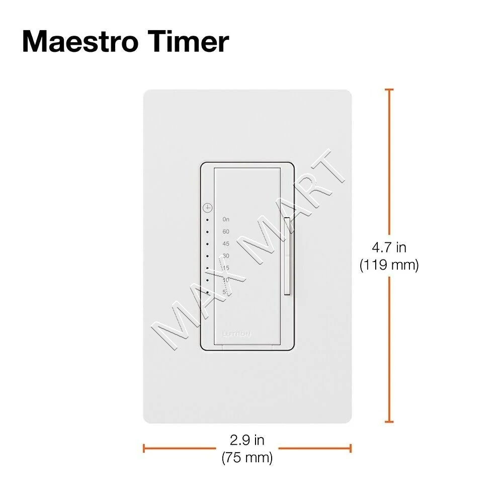 Lutron Maestro 150W LED/Single Pole 60-Minute Countdown Timer Switch in White MA-T51MNH-WH-C