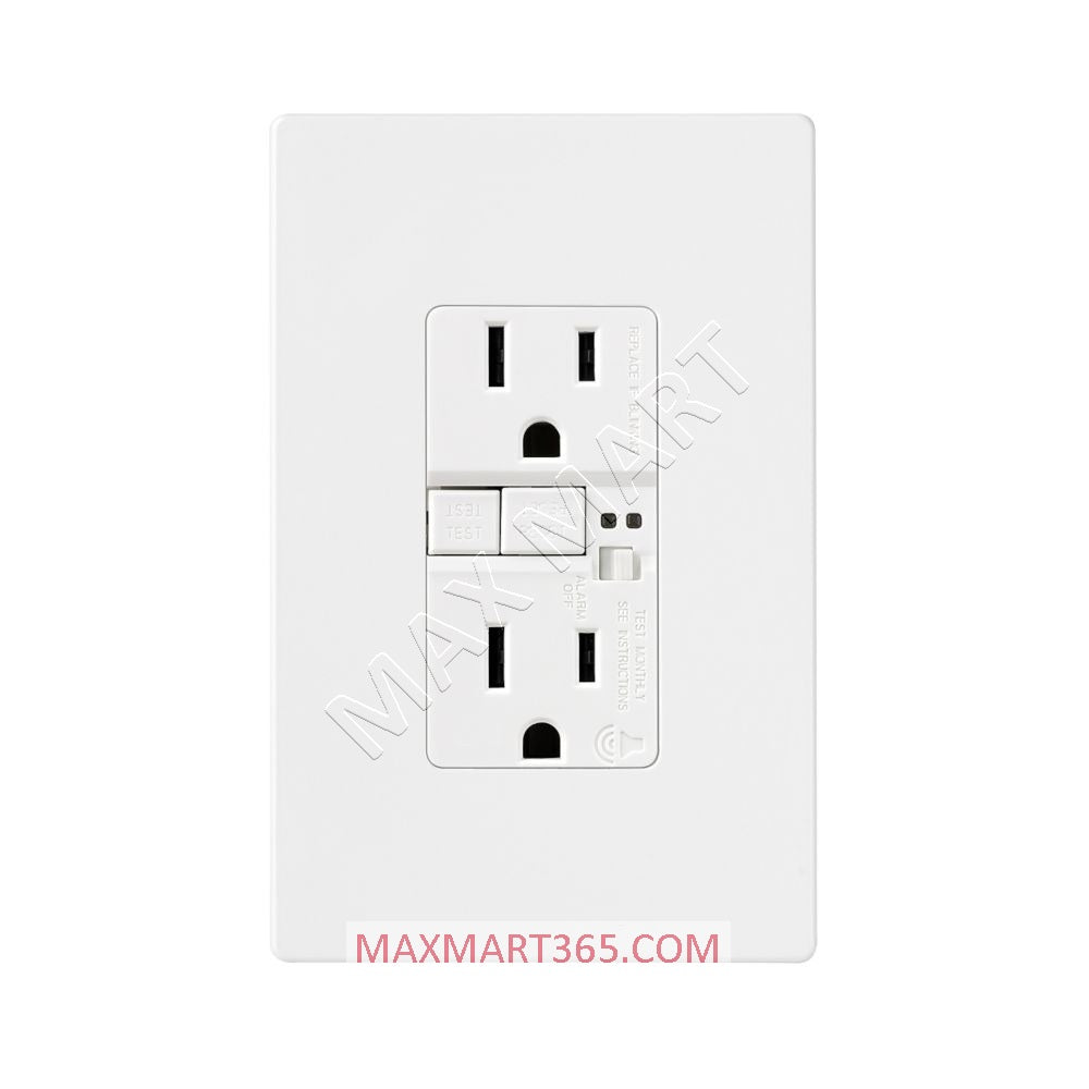 EATON ETN 15A 15Amp GFCI Tamper-Resistant TR Receptacle Outlet Plug w/ Audible alarm TRSGFA15W