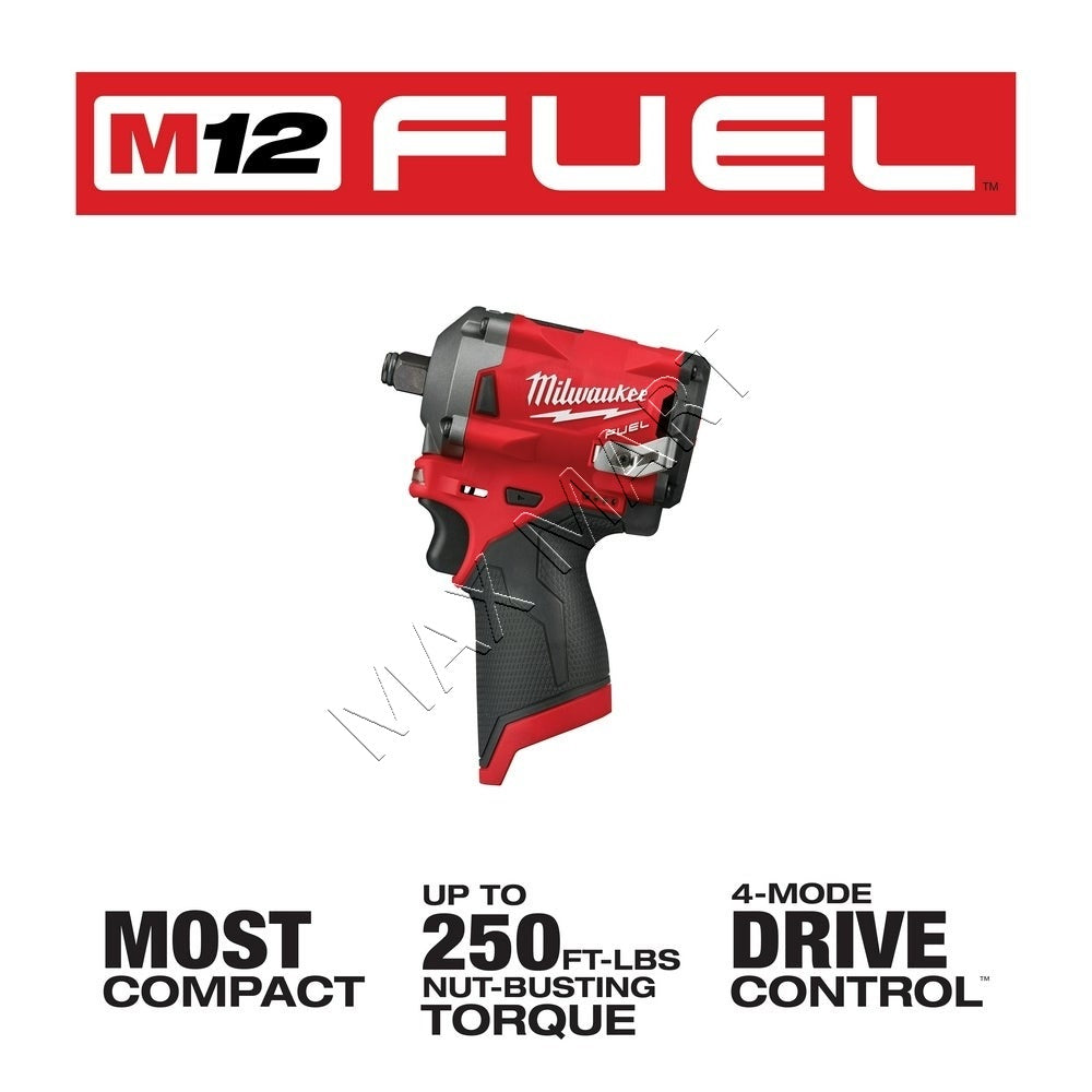 Milwaukee M12 FUEL 1/2-inch Stubby Impact Wrench 2555-20 2555P-20 (Tool Only)