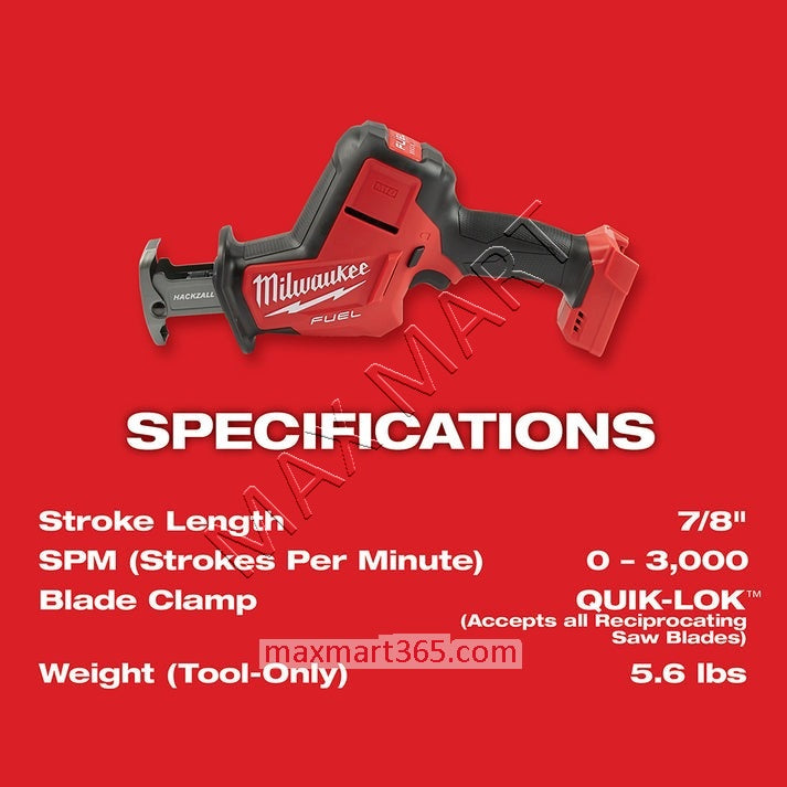 Milwaukee 2719-20 M18 FUEL Brushless Cordless One-Handed HACKZALL Reciprocating Saw (Tool Only)