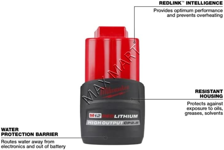 Milwaukee M12 CP High Output 2.5Ah Battery 48-11-2425