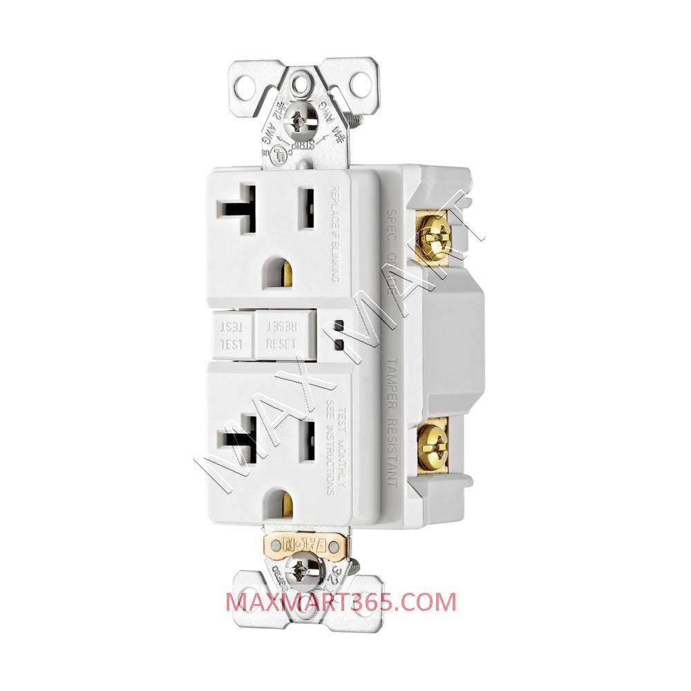 Eaton 20A 20Amp Slim GFCI 125V Tamper-Resistant TR Receptacle Outlet Plug