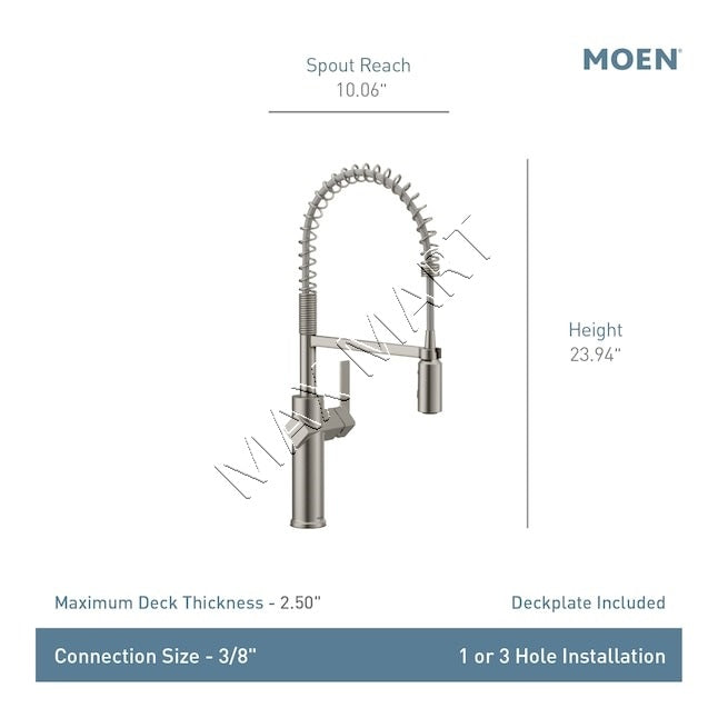 MOEN Joric 87580BL High Arc Pull-Down Kitchen Faucet with Sprayer - Matte black