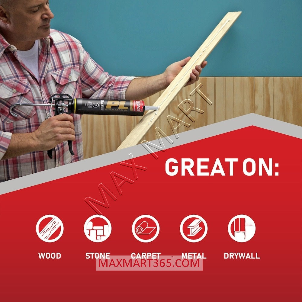 LePage PL Premium Construction Adhesive, Interior/Exterior, Waterproof - 825ml