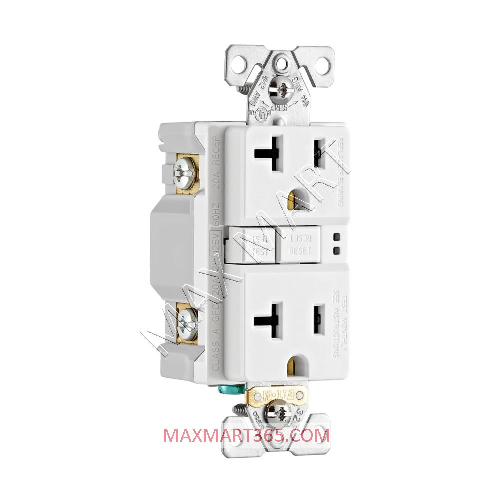 Eaton ETN 20Amp 125V Slim GFCI ShockSentry Tamper-Resistant TR Receptacle Outlet Plug