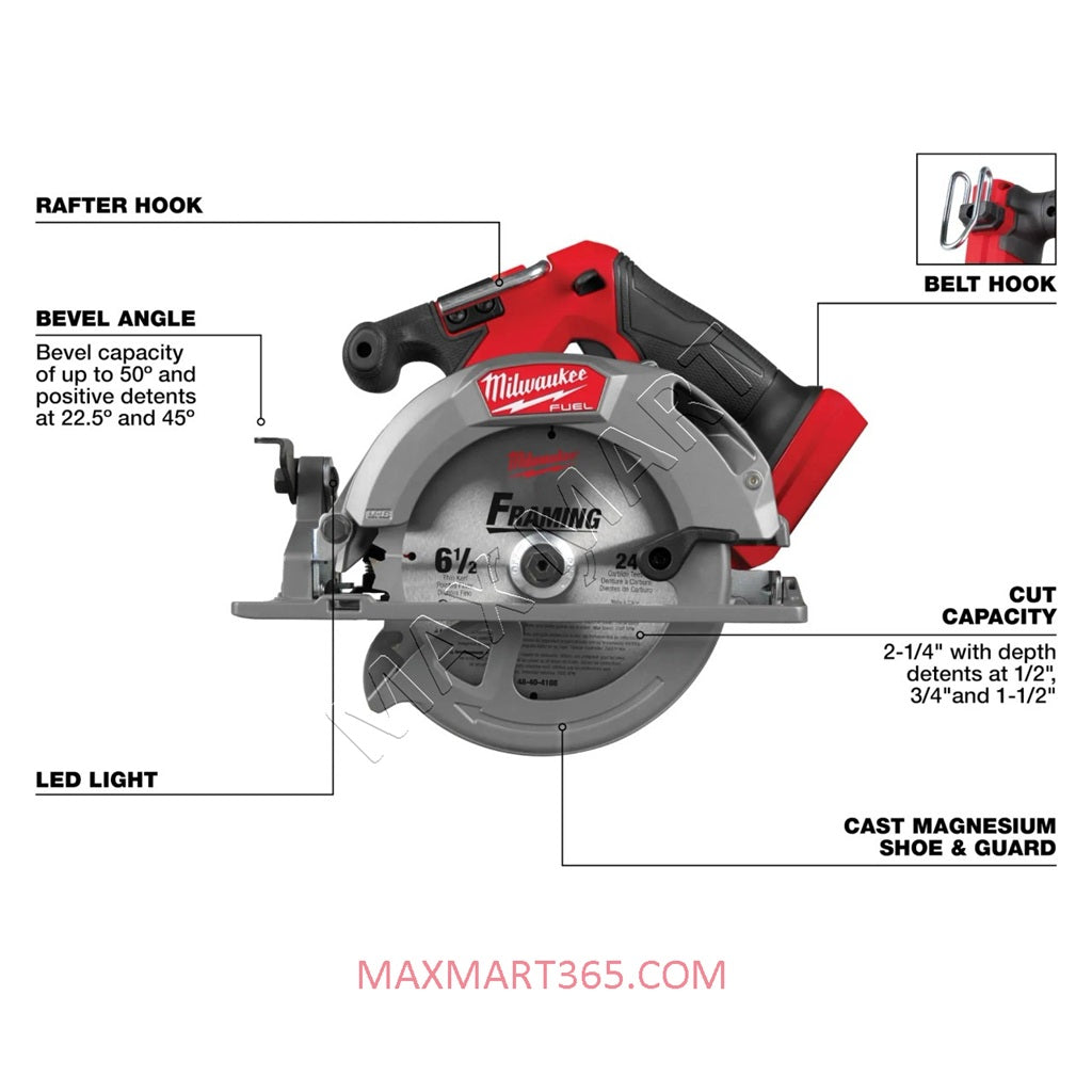Milwaukee 2833-20 M18 FUEL Brushless Cordless 6-1/2-inch Circular Saw (Tool Only)