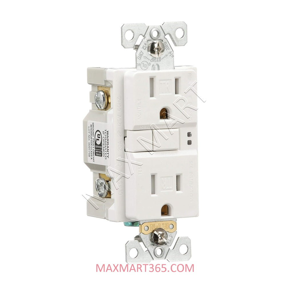 Eaton ETN 15Amp 125V Slim GFCI ShockSentry Tamper-Resistant TR Receptacle Outlet Plug