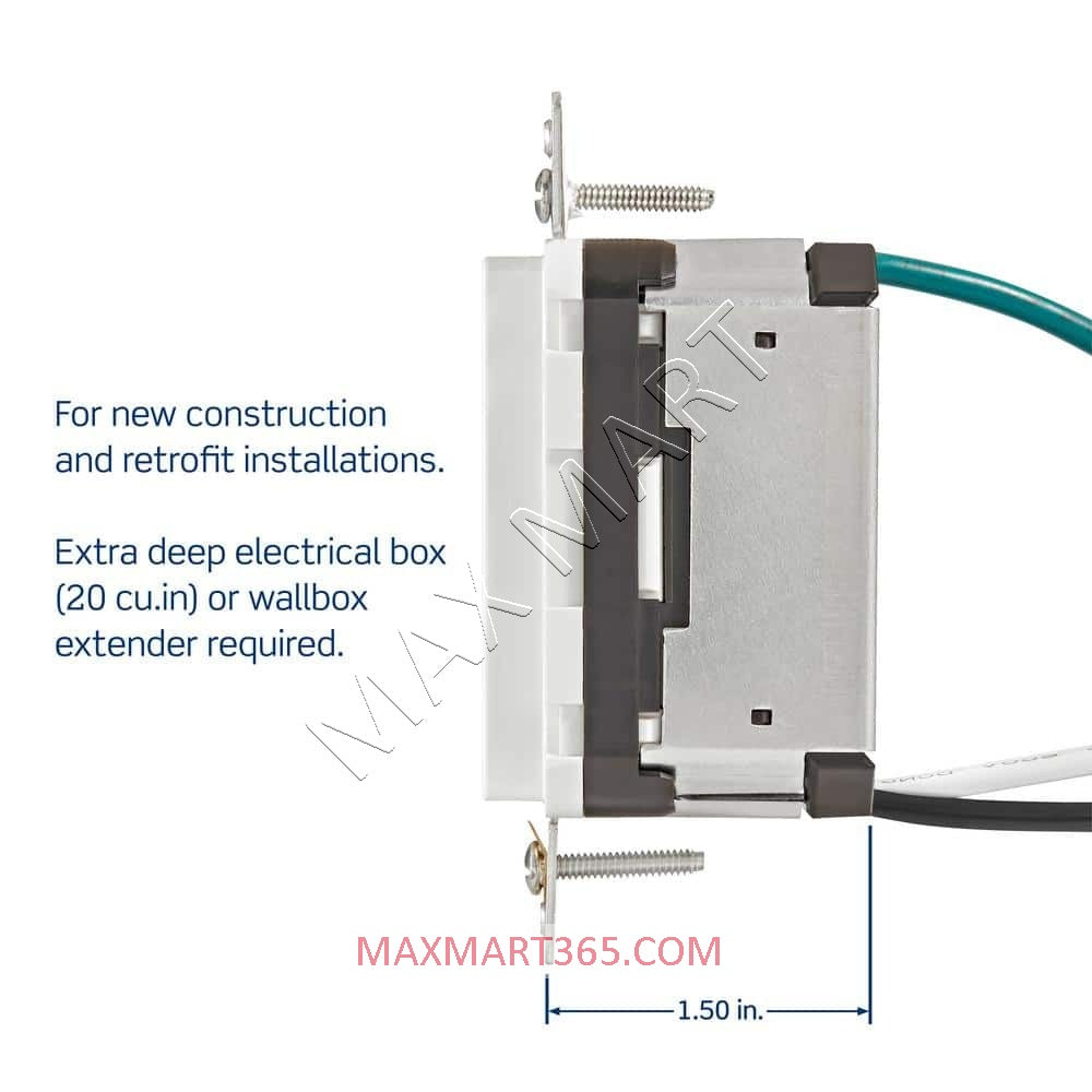 Leviton Decora+ 15A 60W USB-A & USB-C Tamper Resistant TR Receptacle Outlet w/ Power Delivery Charger - White T3634-W