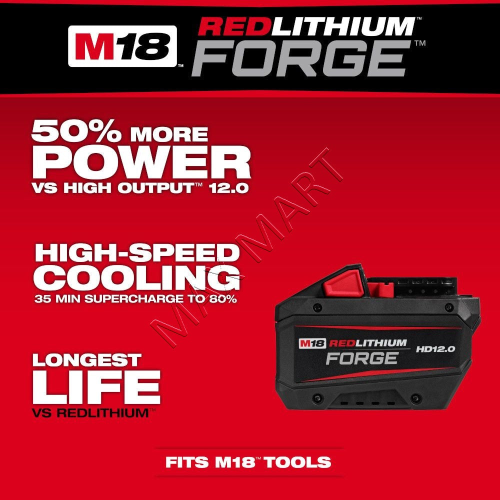 Milwaukee M18 18V Lithium-Ion REDLITHIUM FORGE 12.0Ah 12Ah Battery 48-11-1813