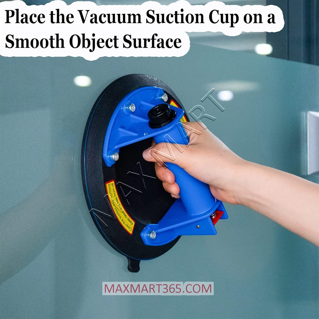 Heavy Duty 8-Inch Hand Pump Suction Cup with Gauge to lift Glass/Tile/Marble/Stone -500lbs capacity