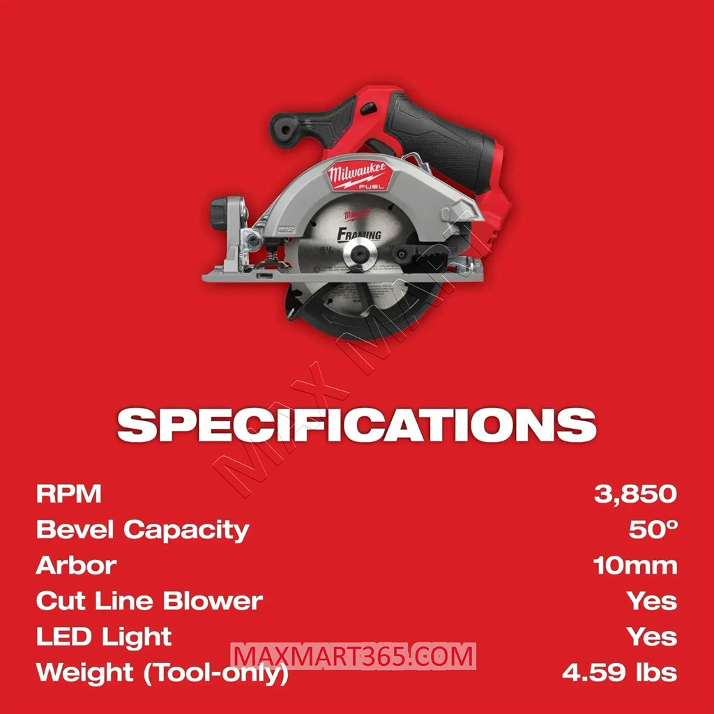 Milwaukee 2521-20 M12 12V Brushless Cordless 5-3/8-inch Circular Saw (Tool Only)