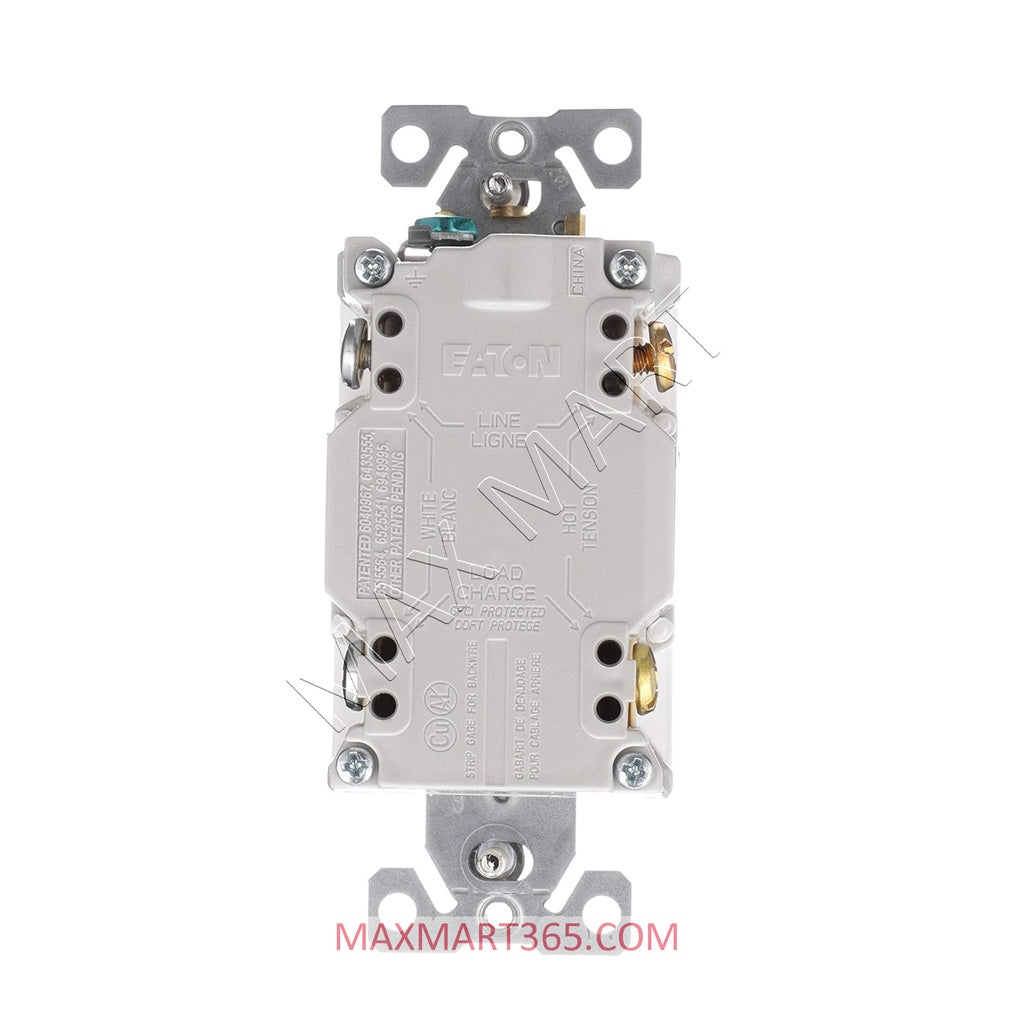 Eaton ETN 20Amp 125V Slim GFCI ShockSentry Tamper-Resistant TR Receptacle Outlet Plug
