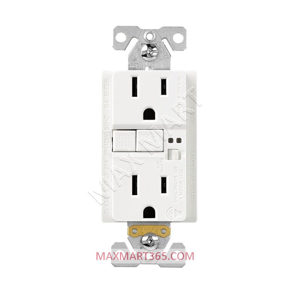 EATON ETN 15A 15Amp GFCI Tamper-Resistant TR Receptacle Outlet Plug w/ Audible alarm TRSGFA15W