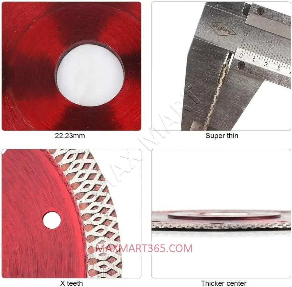 4-1/2-Inch Super-Thin Diamond Cutting Disc Wheel Blade for Angle Grinder - Ceramic Porcelain Tiles Granite Marble Brick