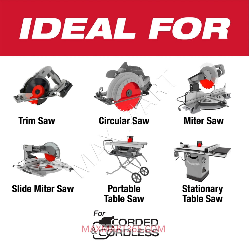 Diablo 6-1/2-inch x 24 Tooth 24T Carbide Tipped Framing Circular/Trim Saw Blade for Wood Cutting D0624R