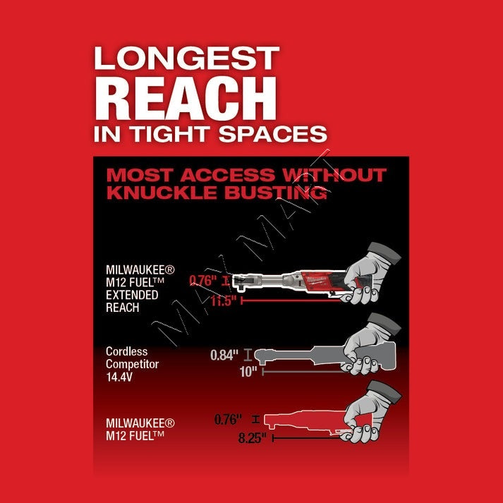 Milwaukee 2560-20 M12 FUEL 3/8-inch Brushless Cordless Extended Reach Ratchet (Tool Only)