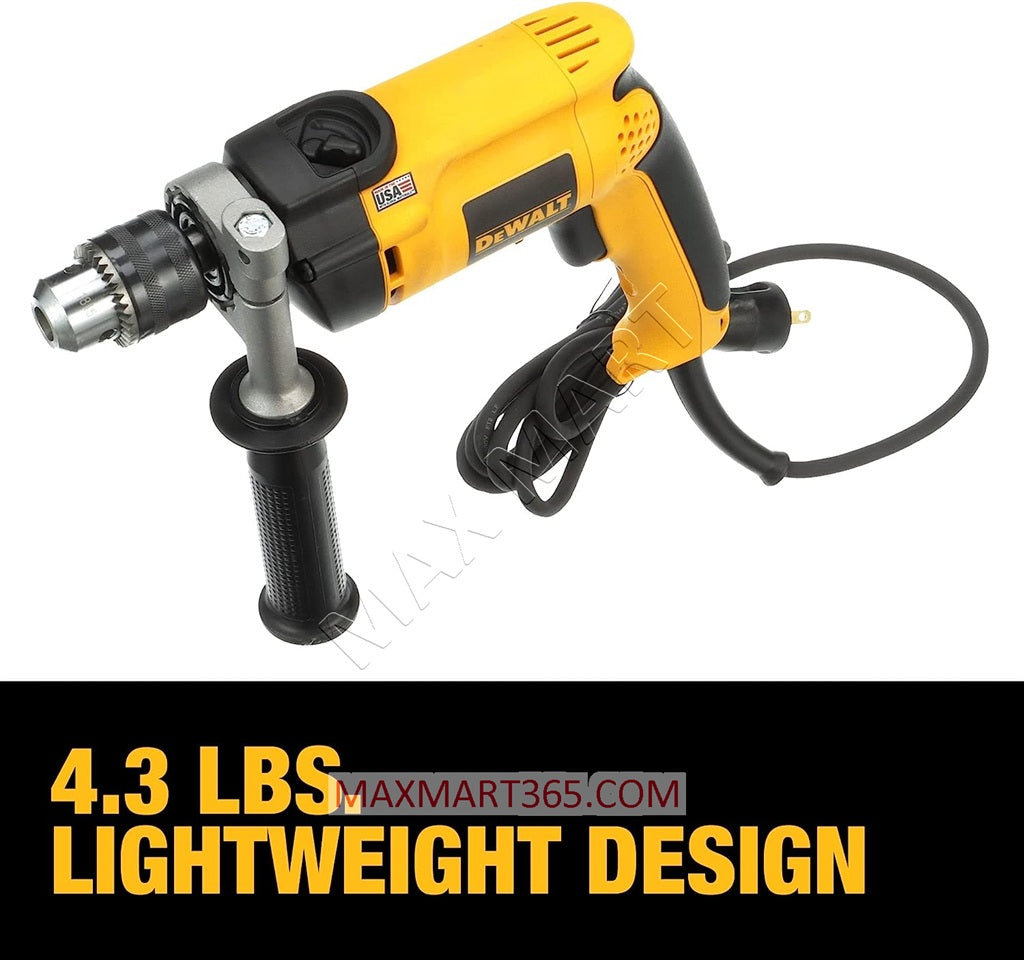 DEWALT DW511 Corded 8.5-Amp 1/2-inch Variable Speed Reversible Hammer Drill