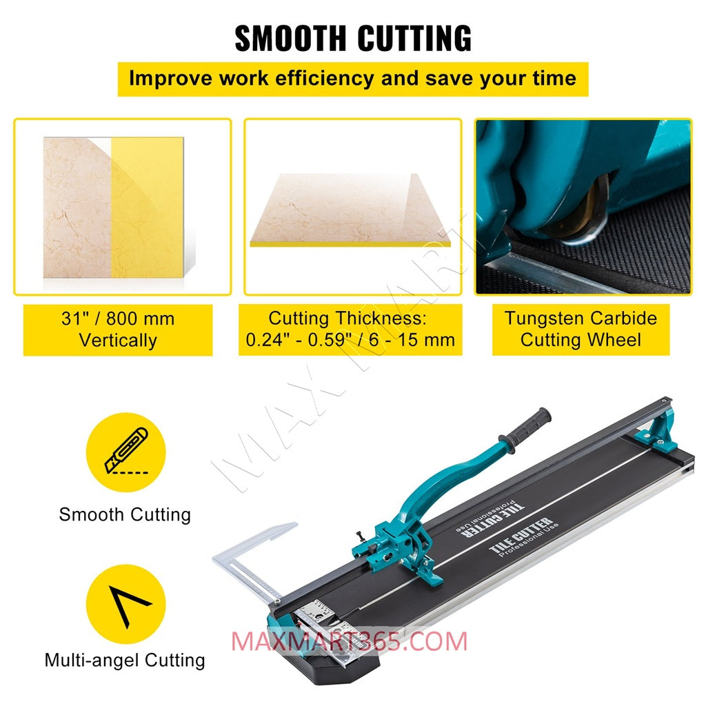 32-Inch Manual Tile Cutter for Porcelain Ceramic with Tungsten Carbide Cutting Wheel