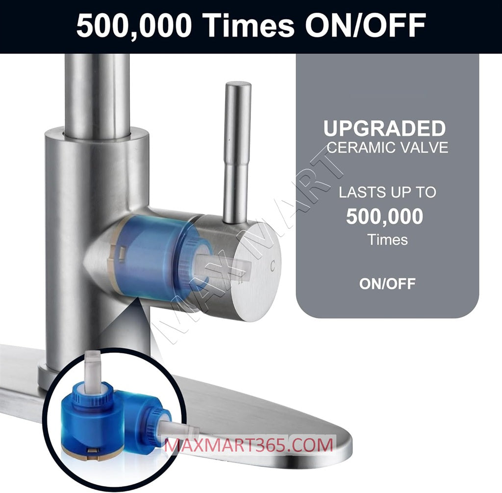 Premium Single-Handle Kitchen Faucet with Pull-Down Sprayer