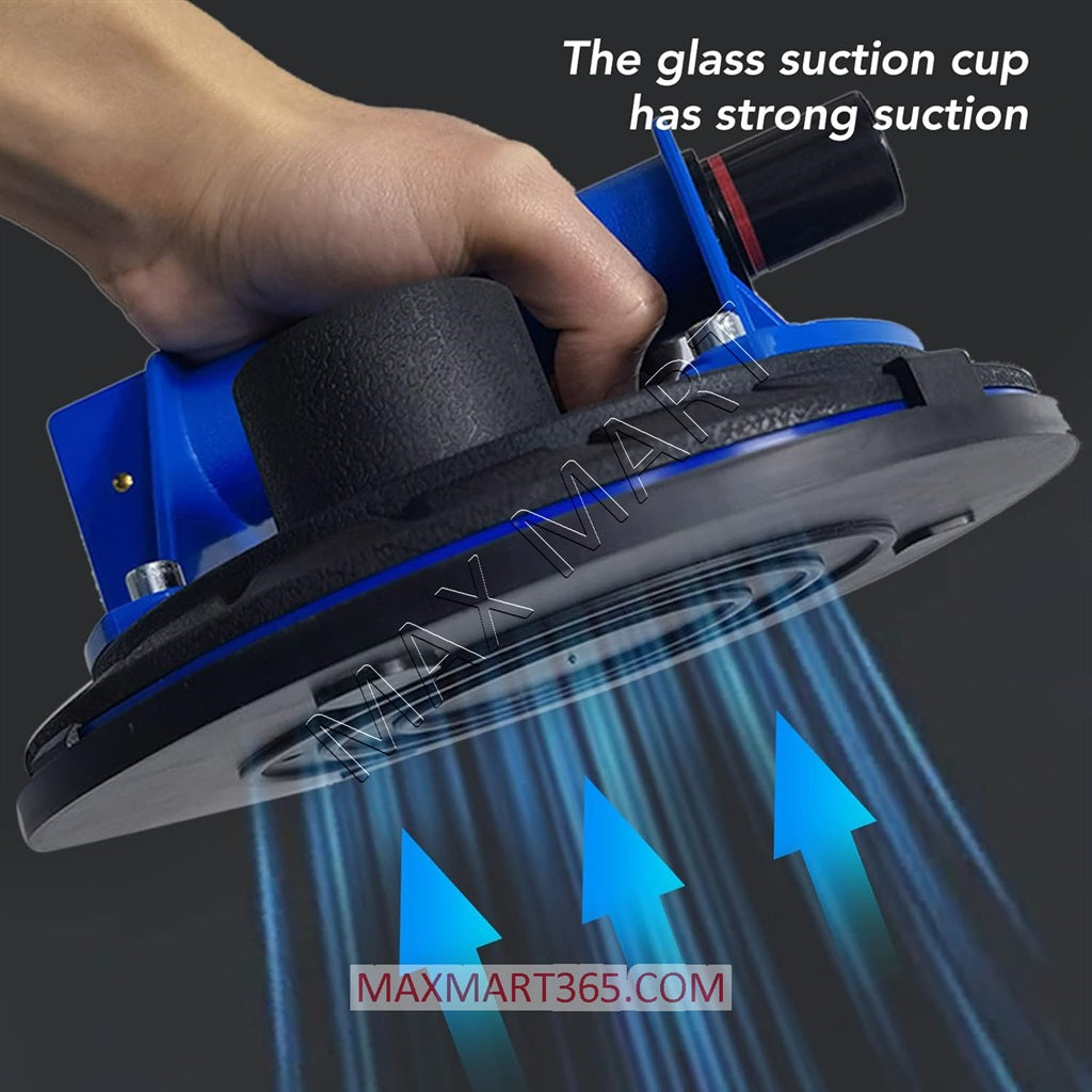 Heavy Duty 8-Inch Hand Pump Suction Cup with Gauge to lift Glass/Tile/Marble/Stone -500lbs capacity