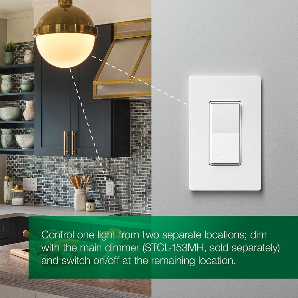 Lutron Sunnata Touch LED+ 调光器，单极/3 路，STCL-153MR-WH-C - 白色