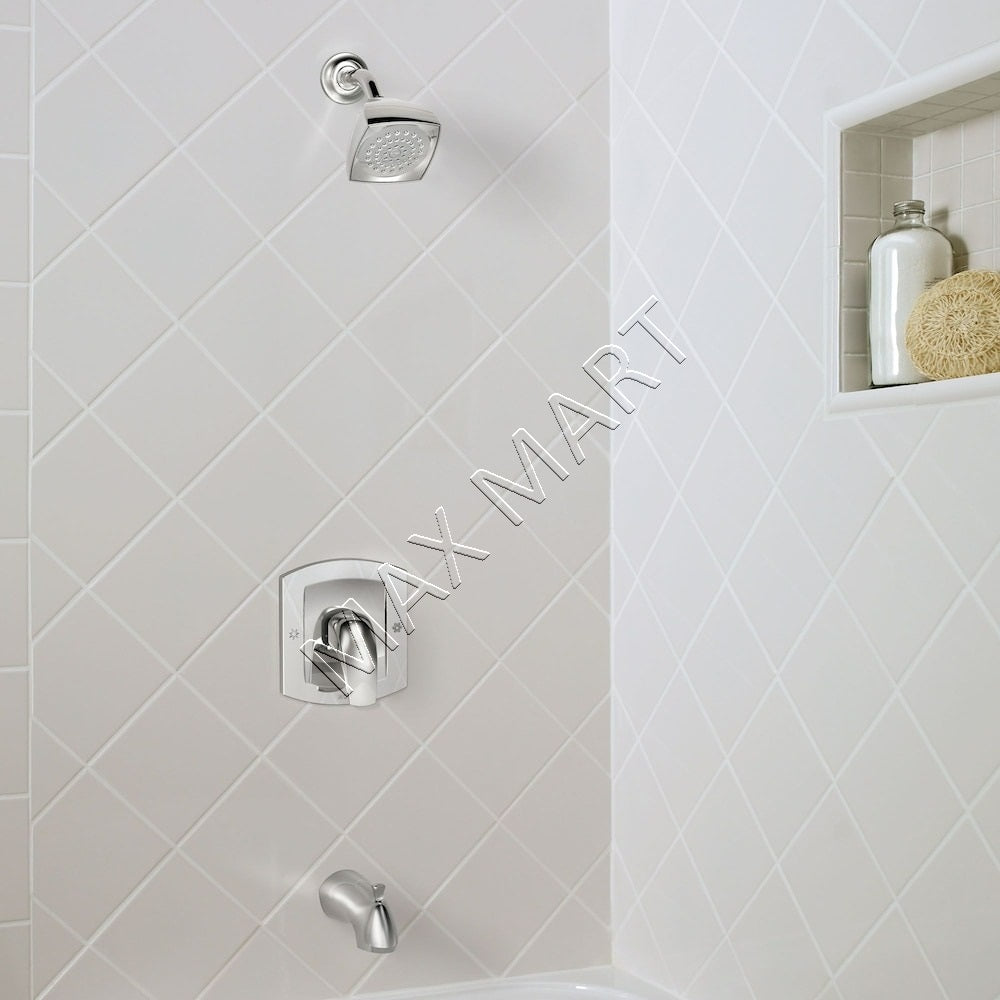 MOEN Zarina 82533 Single Handle Square Bathtub Shower Faucet (Valve Included) - Chrome