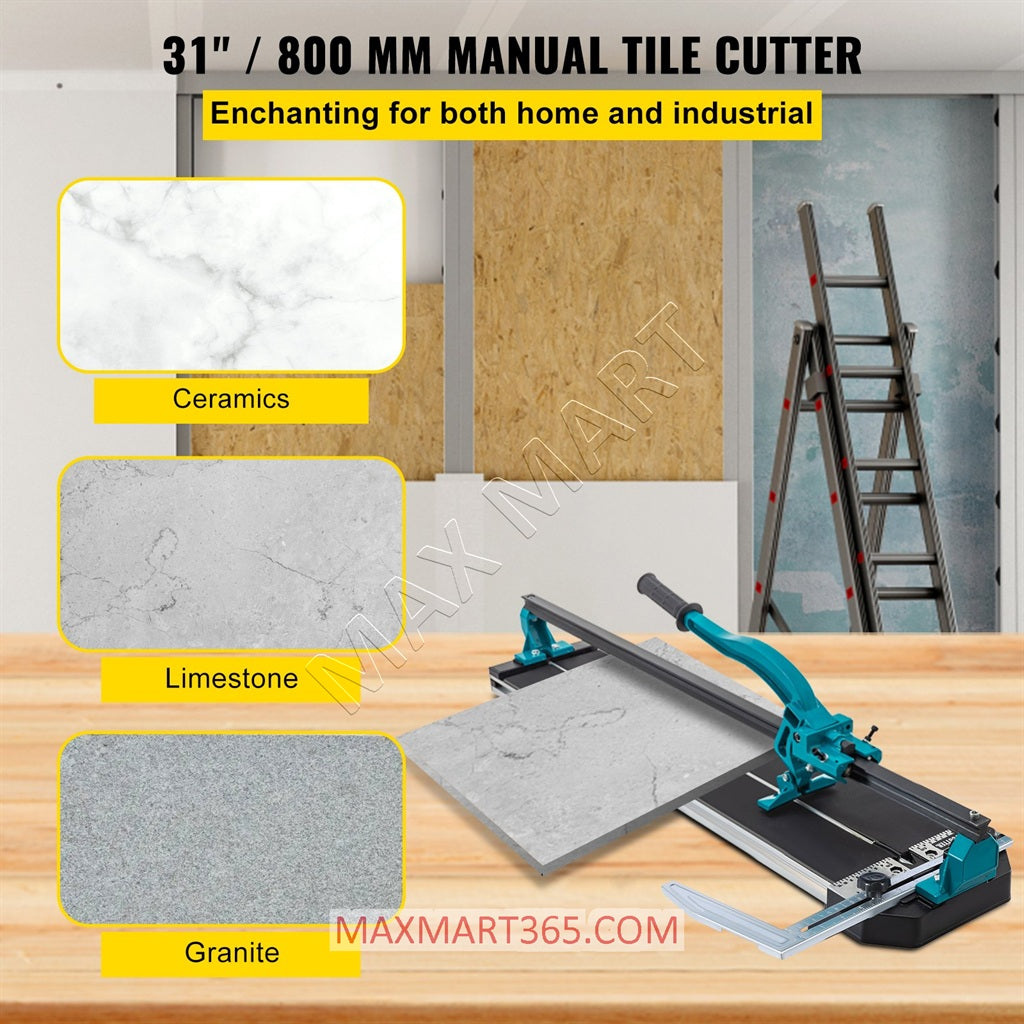 32-Inch Manual Tile Cutter for Porcelain Ceramic with Tungsten Carbide Cutting Wheel