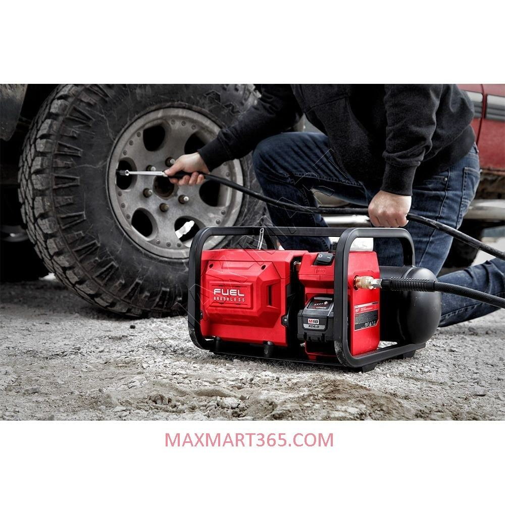 Milwaukee 2840-20 M18 FUEL 无刷无绳 2 加仑电动紧凑型静音空压机（仅限工具）
