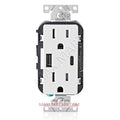 Leviton Decora+ 5.1A 25W USB-A & USB-C Tamper-Resistant TR Receptacle Outlet Plug - White